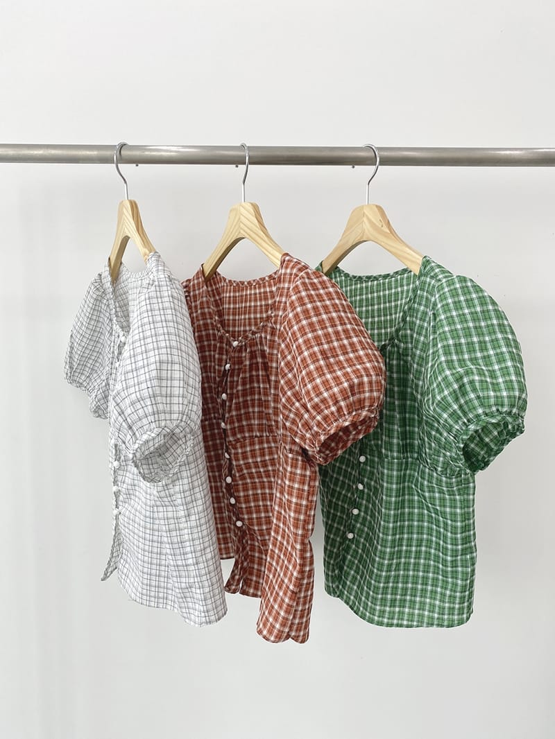 LOUNGE VERA - Korean Children Fashion - #Kfashion4kids - Pumpkin Check Blouse - 11
