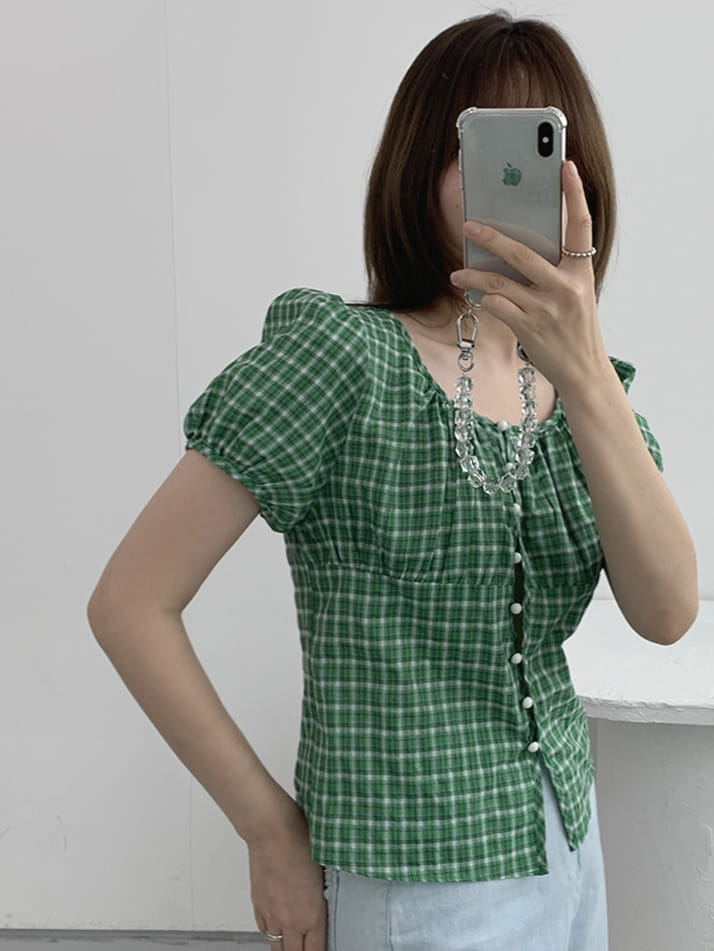 LOUNGE VERA - Korean Children Fashion - #Kfashion4kids - Pumpkin Check Blouse - 3