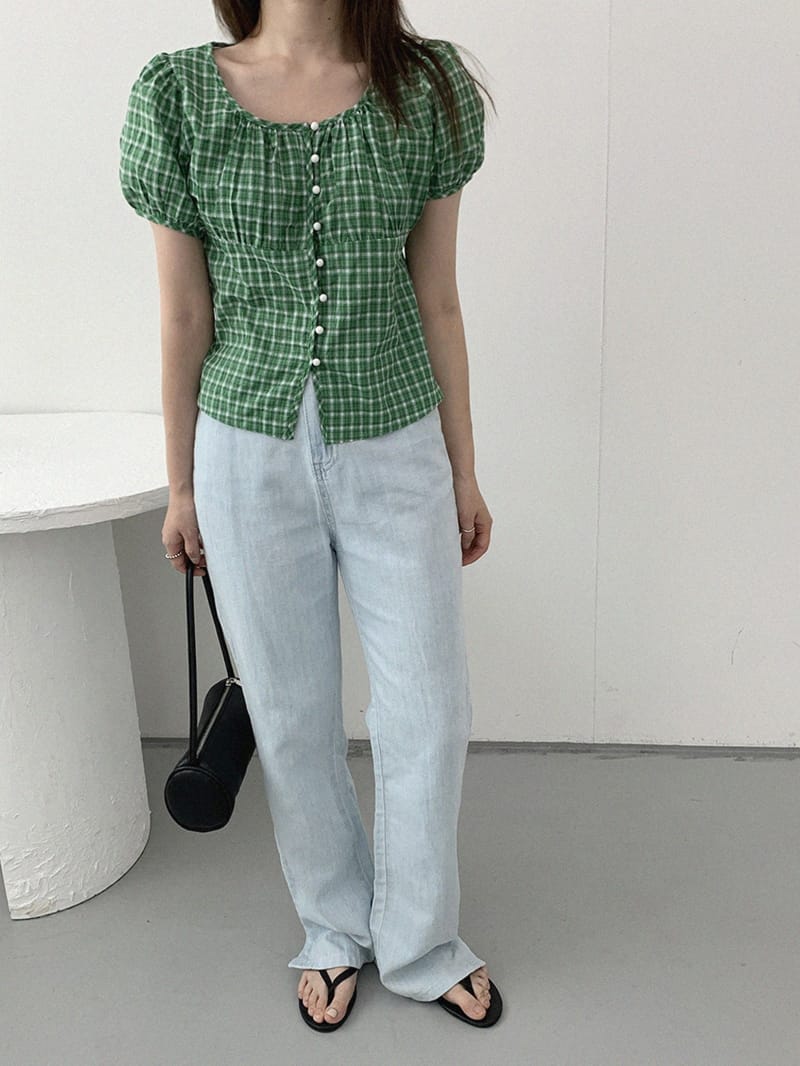 LOUNGE VERA - Korean Children Fashion - #Kfashion4kids - Pumpkin Check Blouse - 8
