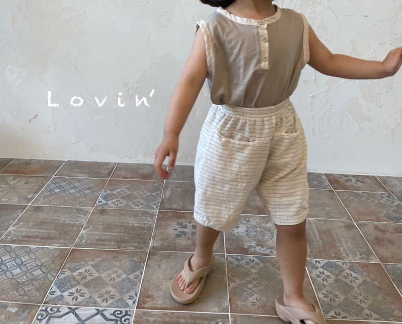 LOVIN - Korean Children Fashion - #Kfashion4kids - Stripes Pocket Shorts