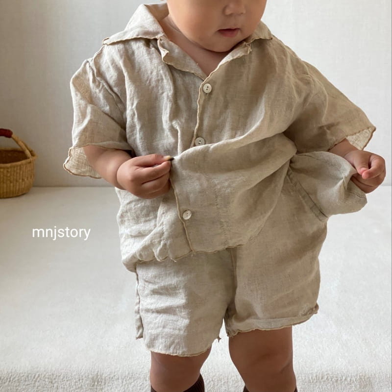 M & J STORY - Korean Children Fashion - #Kfashion4kids - Natural Top Bottom Set - 2