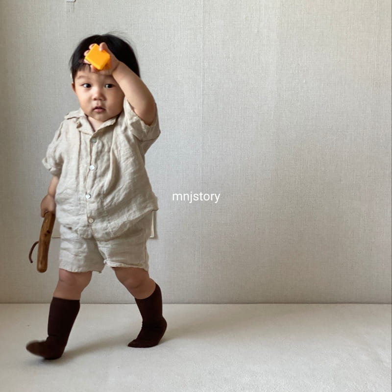 M & J STORY - Korean Children Fashion - #Kfashion4kids - Natural Top Bottom Set - 8