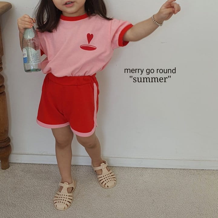 MERRY GO ROUND - Korean Children Fashion - #Kfashion4kids - Heart Surfing Top Bottom Set - 7