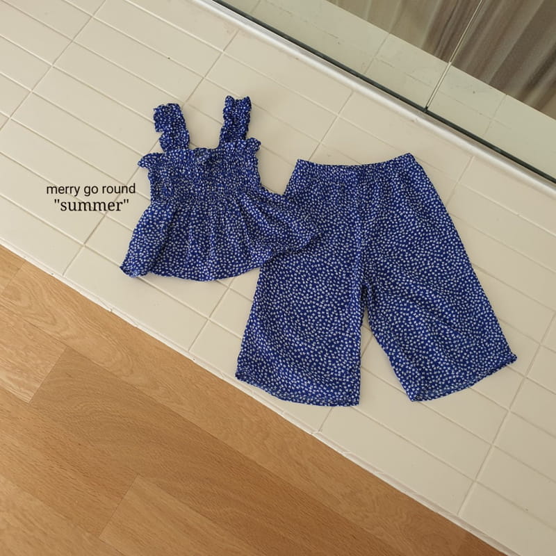 MERRY GO ROUND - Korean Children Fashion - #Kfashion4kids - Smocked Small Flower Top Bottom Set - 10