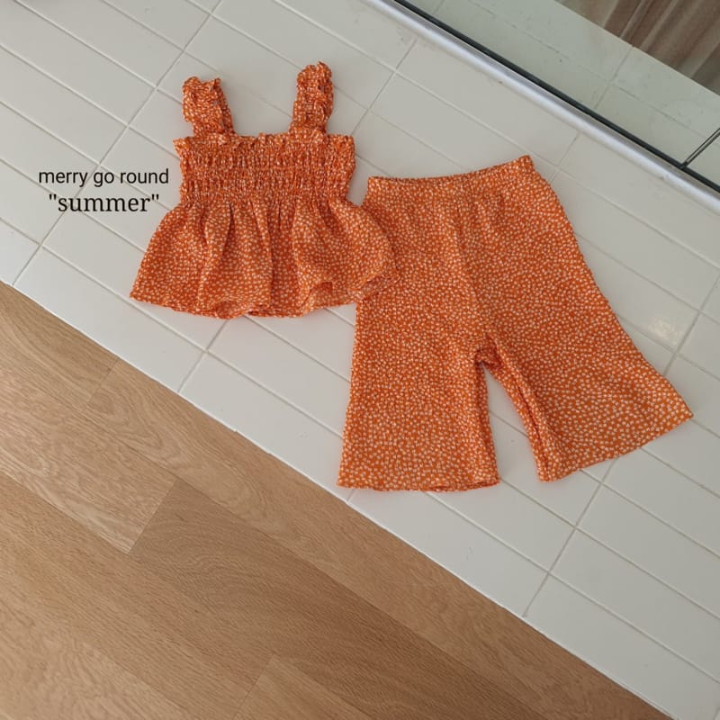 MERRY GO ROUND - Korean Children Fashion - #Kfashion4kids - Smocked Small Flower Top Bottom Set - 9