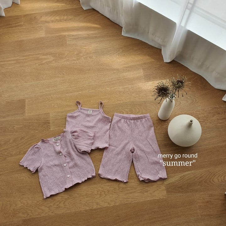 MERRY GO ROUND - Korean Children Fashion - #Kfashion4kids - Wrinkle Cardigan Sleeveless Bottom Set - 10