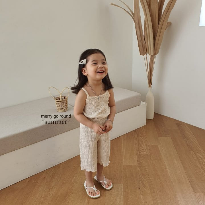 MERRY GO ROUND - Korean Children Fashion - #Kfashion4kids - Wrinkle Cardigan Sleeveless Bottom Set - 2