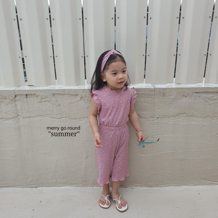 MERRY GO ROUND - Korean Children Fashion - #Kfashion4kids - Dots Pleats Top Bottom Set - 9