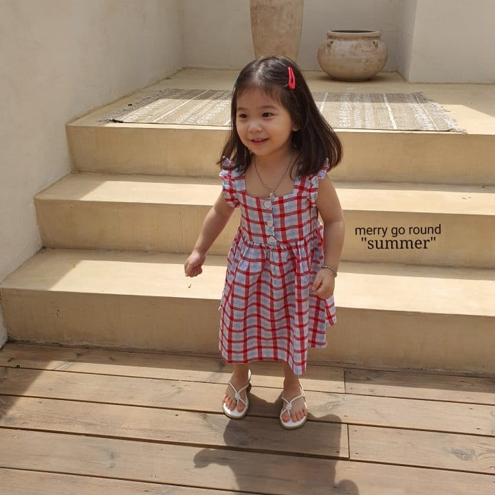 MERRY GO ROUND - Korean Children Fashion - #Kfashion4kids - Heidi Check One-piece  - 6