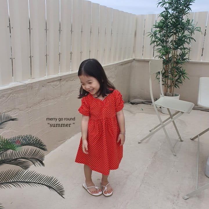 MERRY GO ROUND - Korean Children Fashion - #Kfashion4kids - Small Dot One-piece - 12
