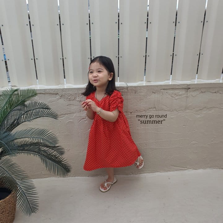 MERRY GO ROUND - Korean Children Fashion - #Kfashion4kids - Small Dot One-piece - 2