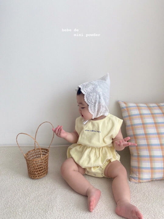 MINI POWDER - Korean Children Fashion - #Kfashion4kids - Towel Lettering Bodysuit - 6