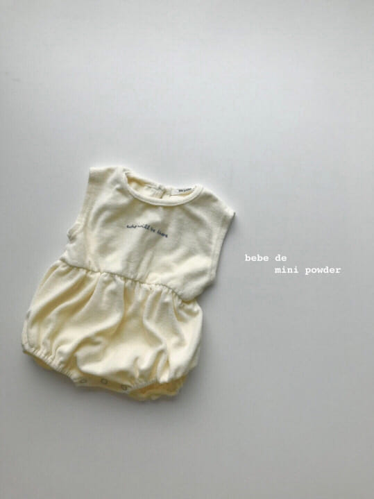 MINI POWDER - Korean Children Fashion - #Kfashion4kids - Towel Lettering Bodysuit - 7