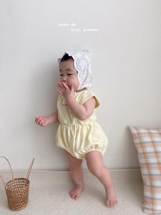 MINI POWDER - Korean Children Fashion - #Kfashion4kids - Towel Lettering Bodysuit - 8