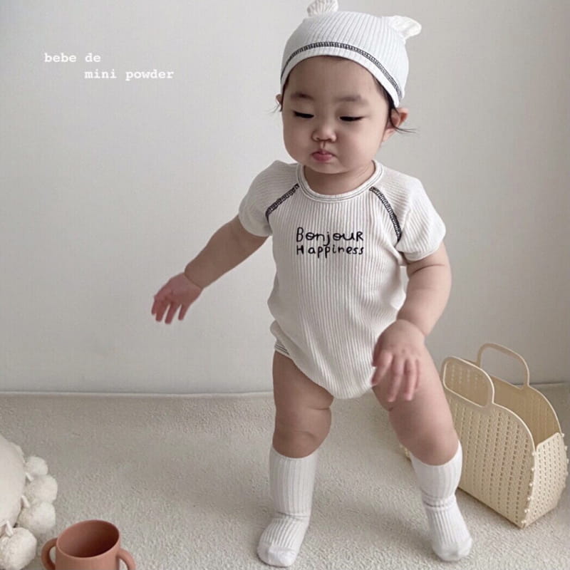 MINI POWDER - Korean Children Fashion - #Kfashion4kids - Bonjour Bodysuit with Bonnet