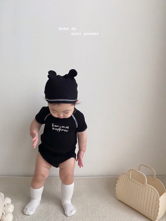 MINI POWDER - Korean Children Fashion - #Kfashion4kids - Bonjour Bodysuit with Bonnet - 3