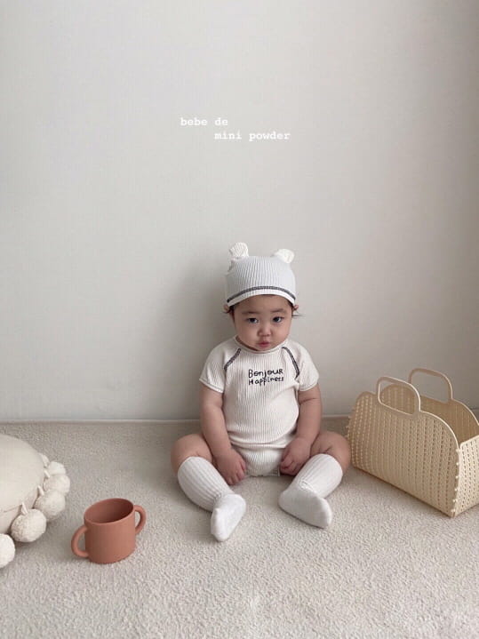MINI POWDER - Korean Children Fashion - #Kfashion4kids - Bonjour Bodysuit with Bonnet - 5