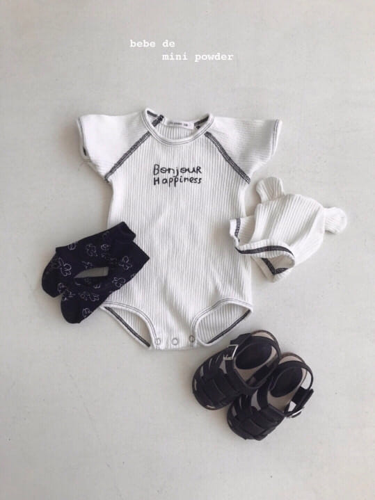 MINI POWDER - Korean Children Fashion - #Kfashion4kids - Bonjour Bodysuit with Bonnet - 8