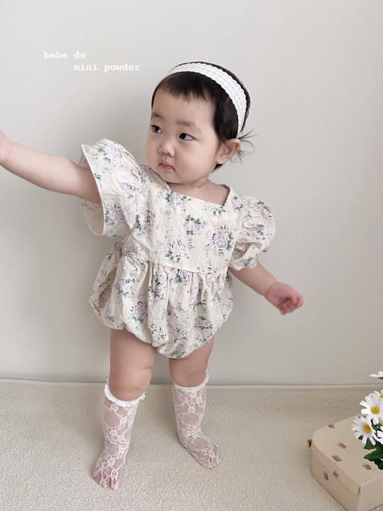 MINI POWDER - Korean Children Fashion - #Kfashion4kids - Big Puff Sleeves Bodysuit - 4