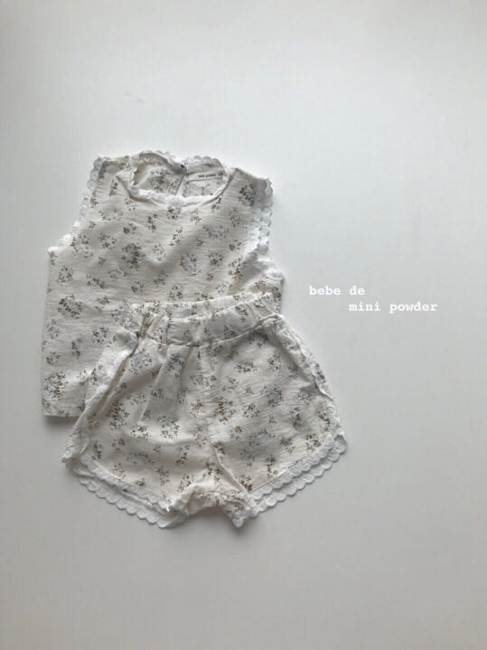 MINI POWDER - Korean Children Fashion - #Kfashion4kids - Lace Frill Top Bottom Set - 4