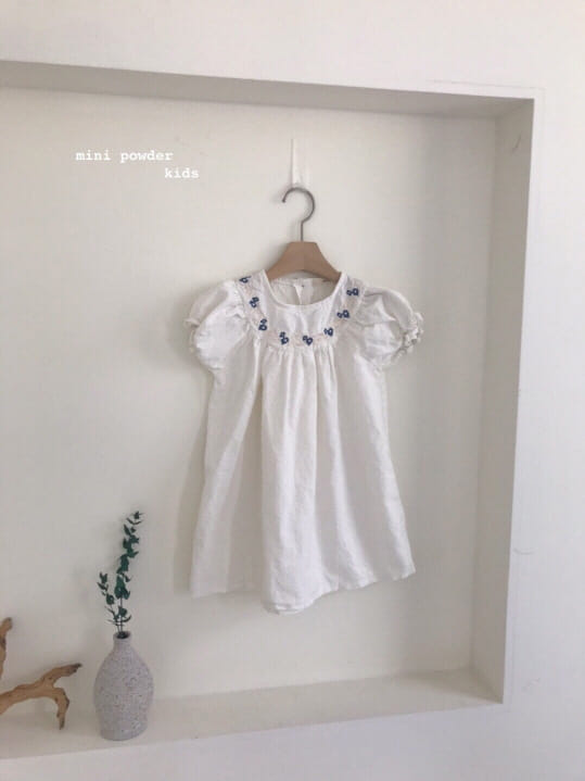 MINI POWDER - Korean Children Fashion - #Kfashion4kids - Linen Embroidery One-piece - 10