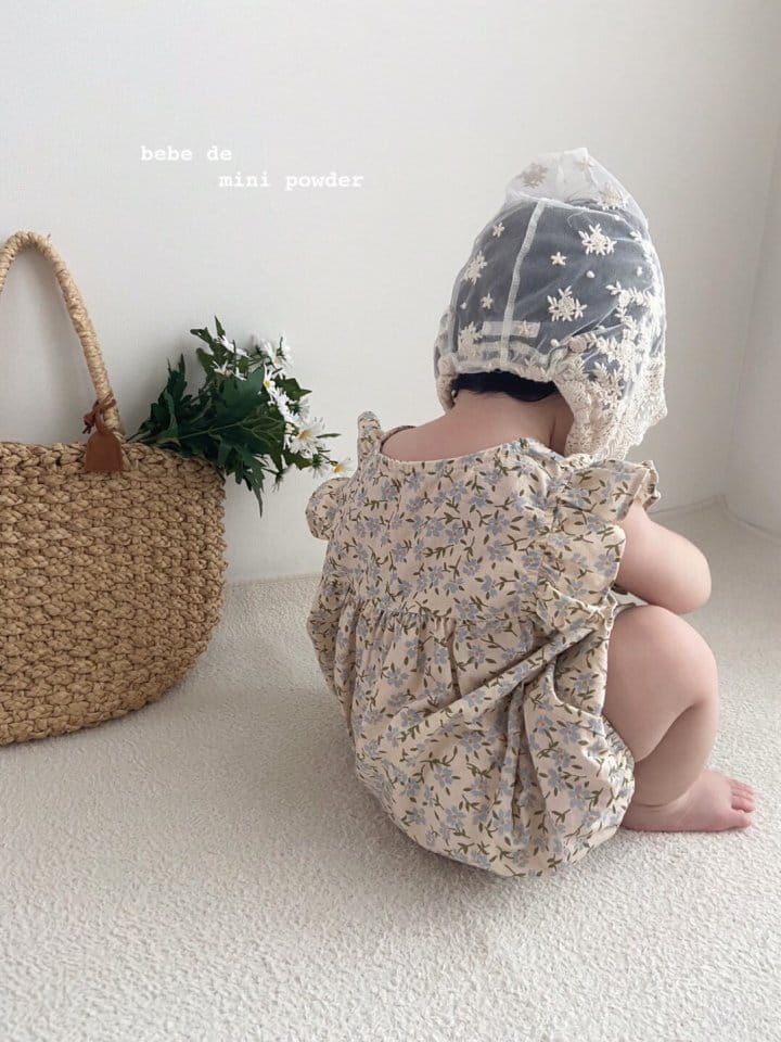 MINI POWDER - Korean Children Fashion - #Kfashion4kids - Linen Flower Bodysuit - 10