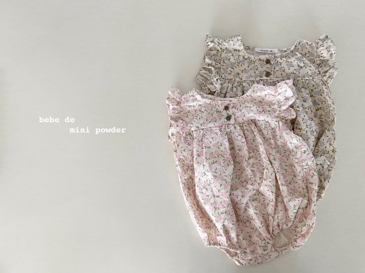 MINI POWDER - Korean Children Fashion - #Kfashion4kids - Linen Flower Bodysuit - 11