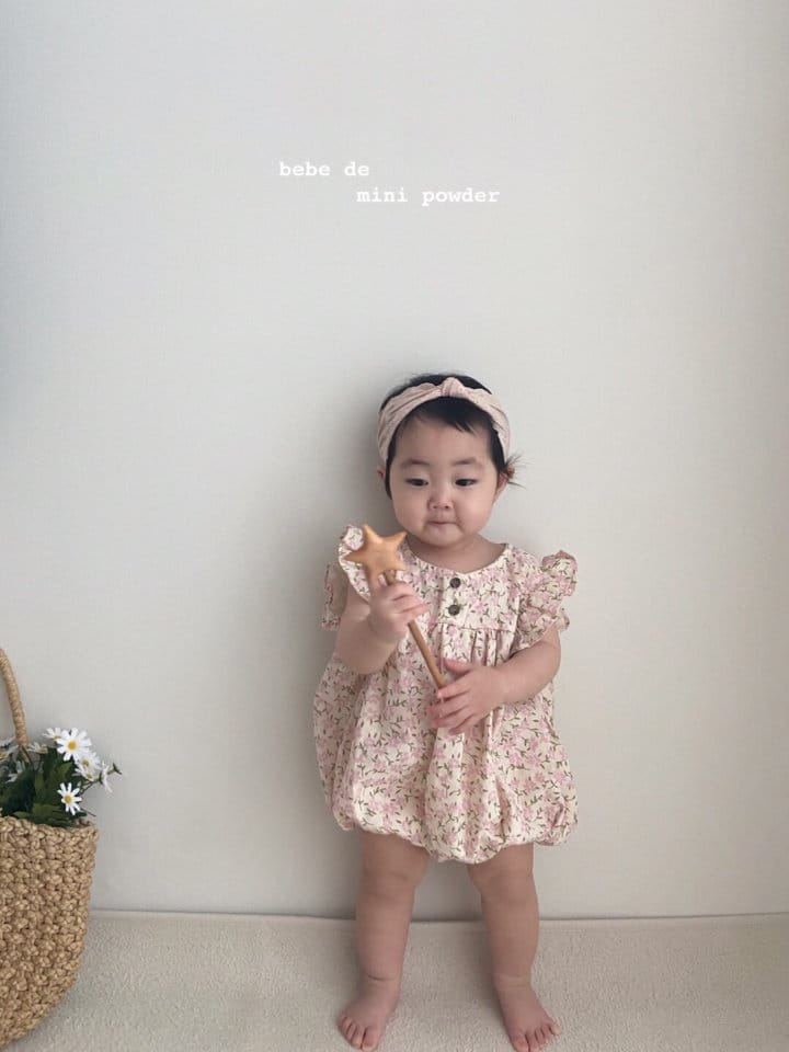 MINI POWDER - Korean Children Fashion - #Kfashion4kids - Linen Flower Bodysuit - 7