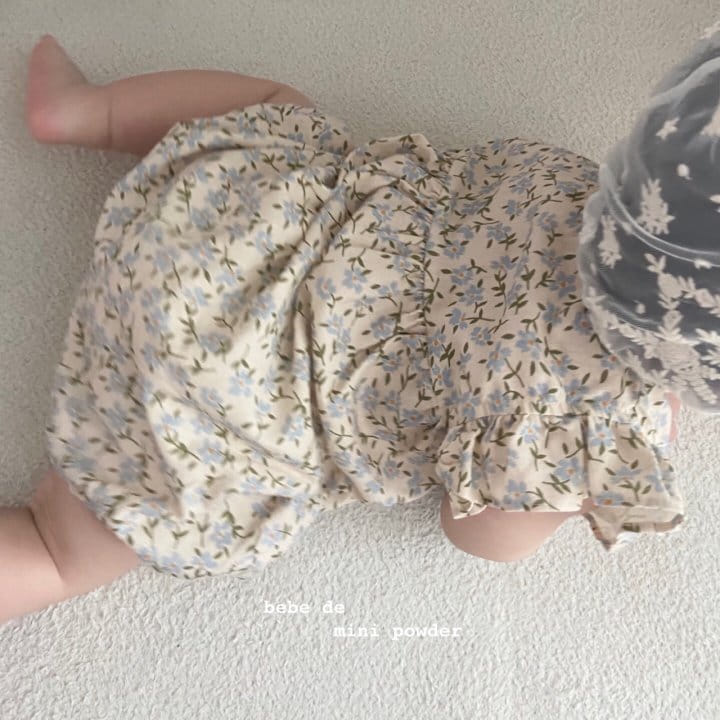 MINI POWDER - Korean Children Fashion - #Kfashion4kids - Linen Flower Bodysuit - 8