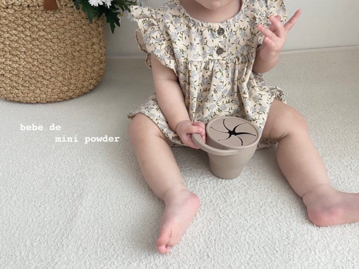 MINI POWDER - Korean Children Fashion - #Kfashion4kids - Linen Flower Bodysuit - 9
