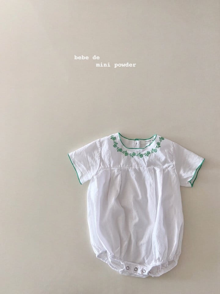 MINI POWDER - Korean Children Fashion - #Kfashion4kids - Summer Embroidery Bodysuit