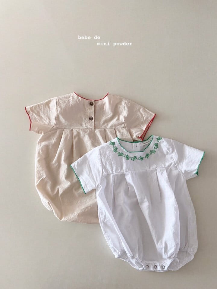 MINI POWDER - Korean Children Fashion - #Kfashion4kids - Summer Embroidery Bodysuit - 8