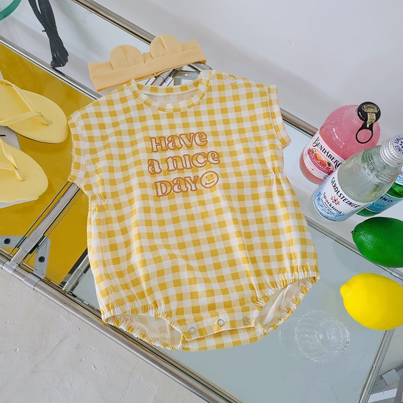 MOS BEBE - Korean Children Fashion - #Kfashion4kids - Nice Check Bodysuit
