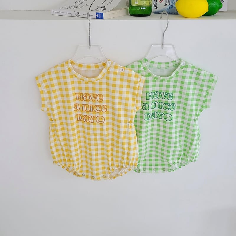 MOS BEBE - Korean Children Fashion - #Kfashion4kids - Nice Check Bodysuit - 7