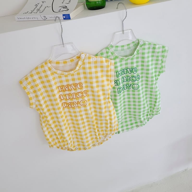 MOS BEBE - Korean Children Fashion - #Kfashion4kids - Nice Check Bodysuit - 8