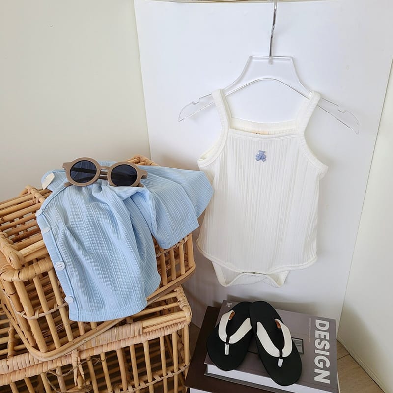 MOS BEBE - Korean Children Fashion - #Kfashion4kids - Belly Bodysuit Cardigan Set - 4