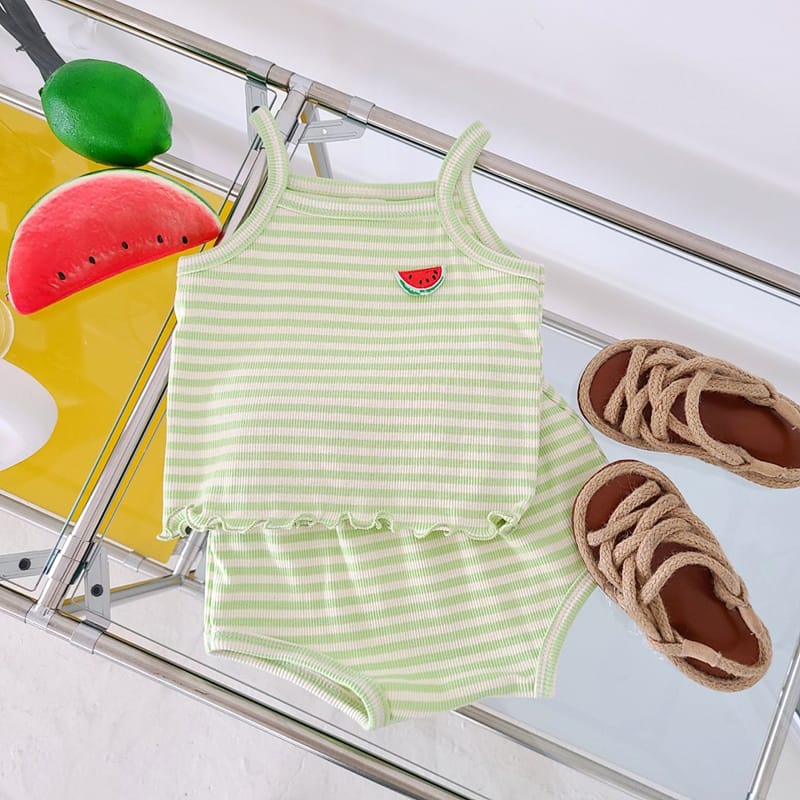 MOS BEBE - Korean Children Fashion - #Kfashion4kids - Sweet Top Bottom Set - 3