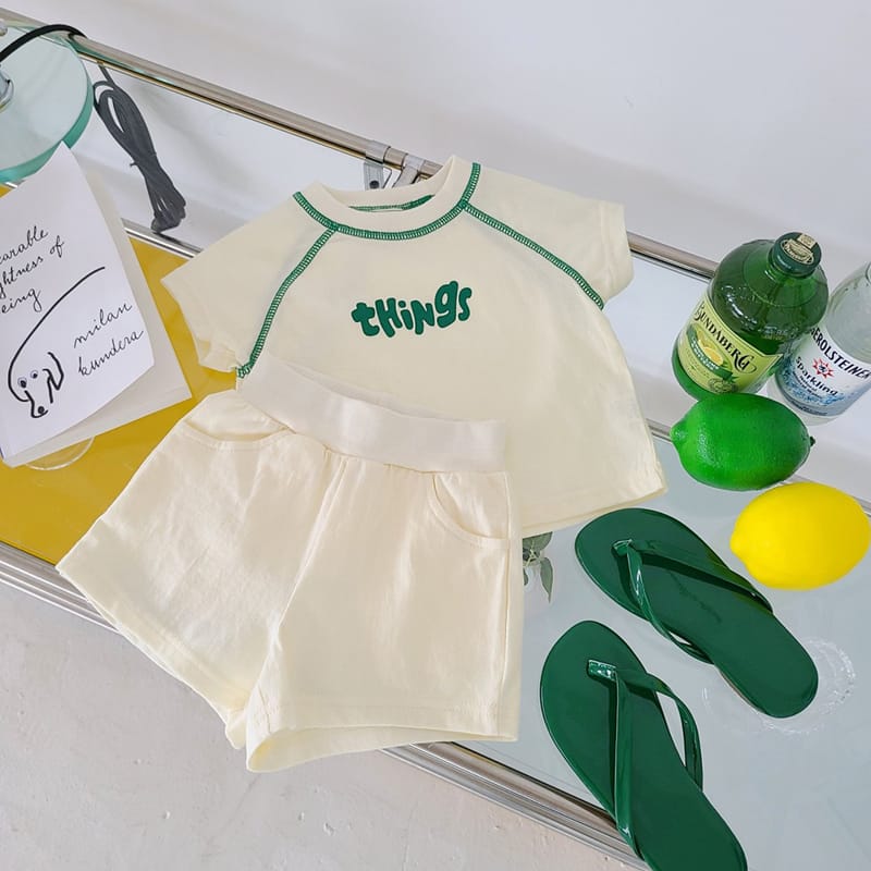 MOS BEBE - Korean Children Fashion - #Kfashion4kids - Things Top Bottom Set - 3