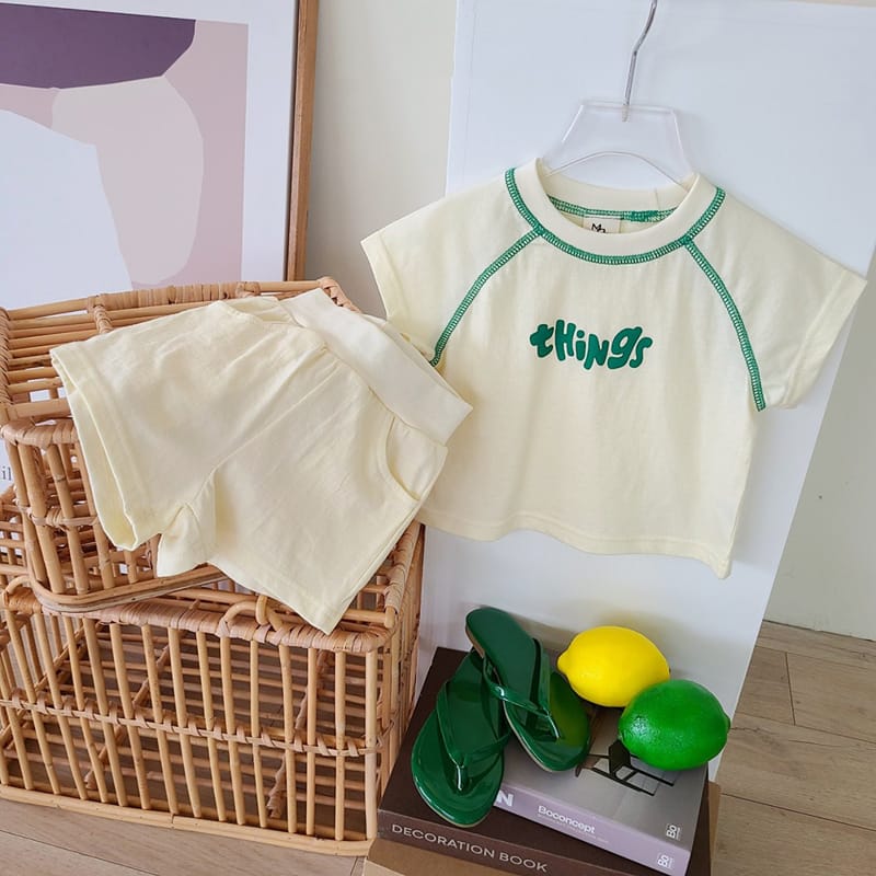 MOS BEBE - Korean Children Fashion - #Kfashion4kids - Things Top Bottom Set - 5