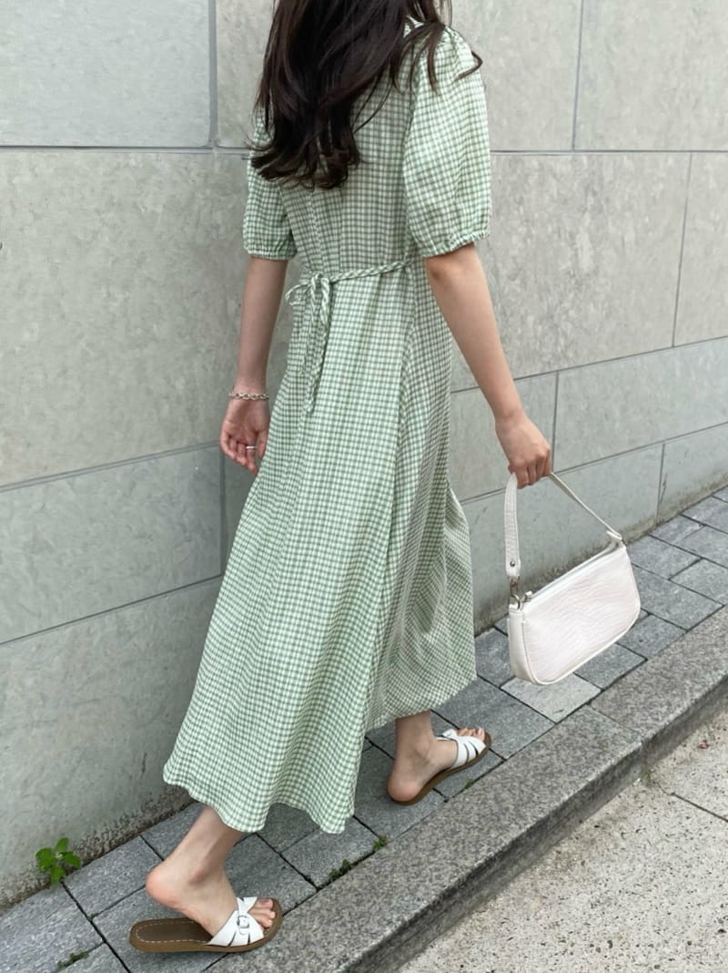 MSTORY - Korean Children Fashion - #Kfashion4kids - Check One-piece