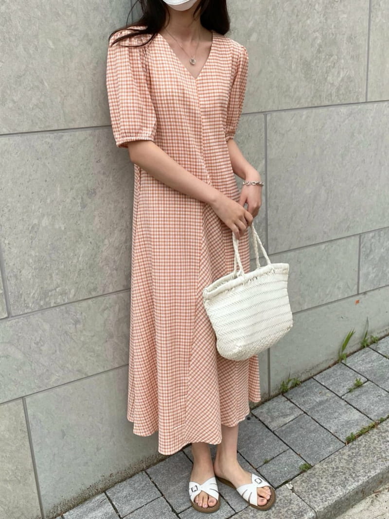 MSTORY - Korean Children Fashion - #Kfashion4kids - Check One-piece - 4