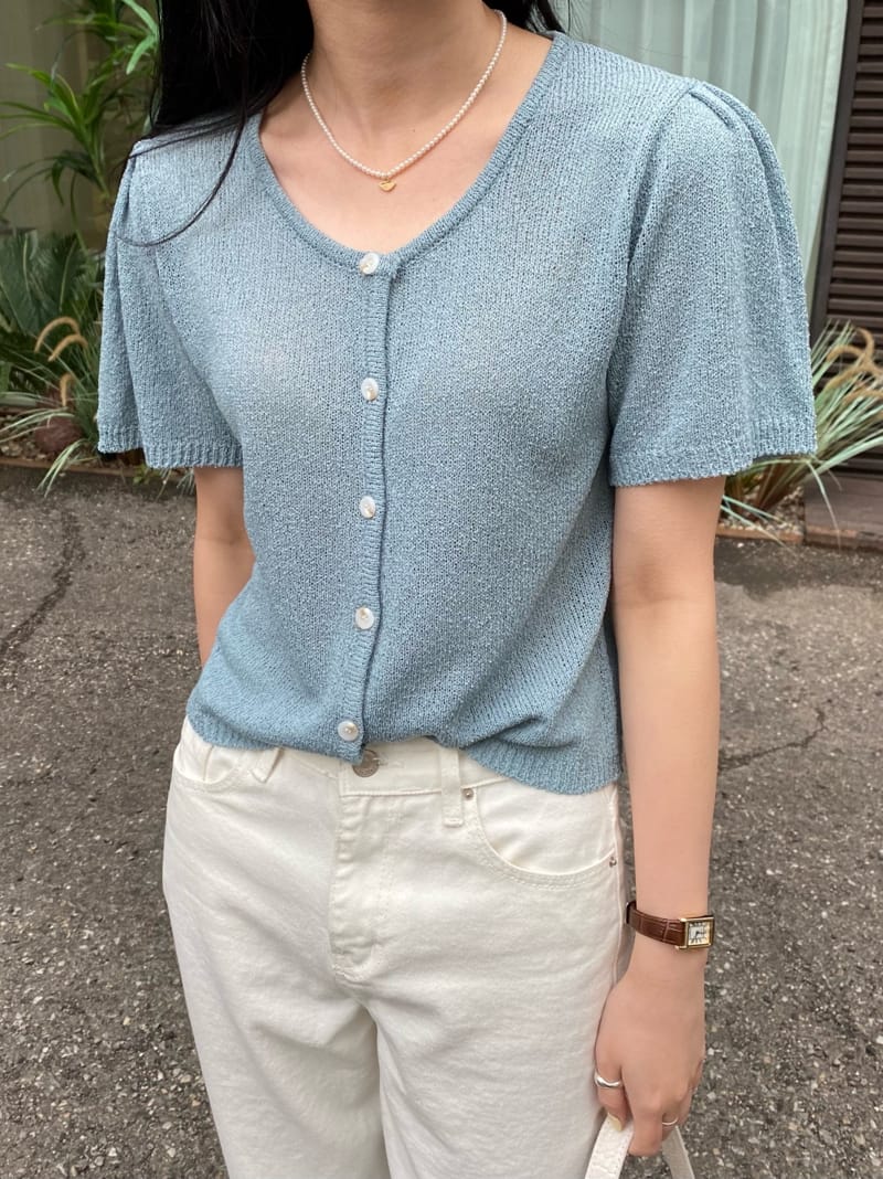 MSTORY - Korean Children Fashion - #Kfashion4kids - Shirring Short Sleeves Cardigan