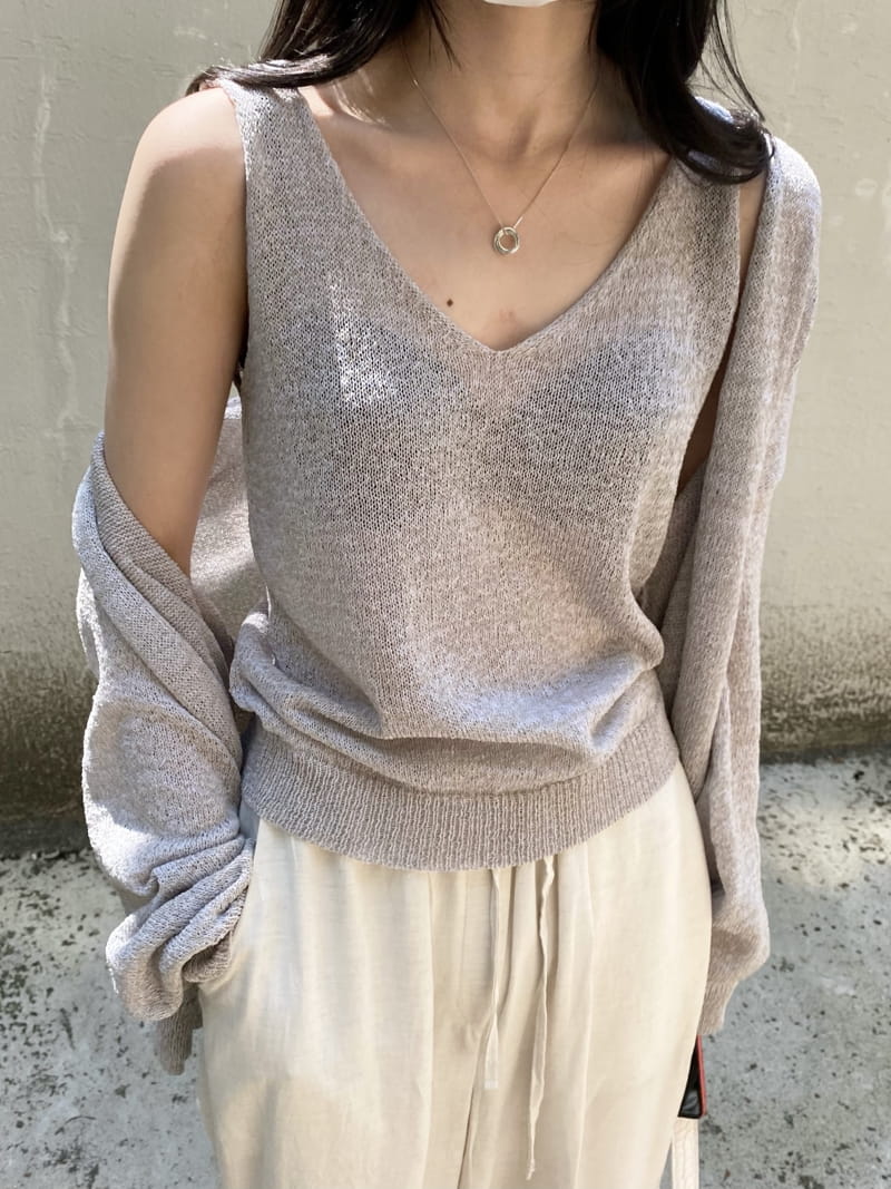 MSTORY - Korean Children Fashion - #Kfashion4kids - Ladder Wrap Sleeveless Cardigan Set