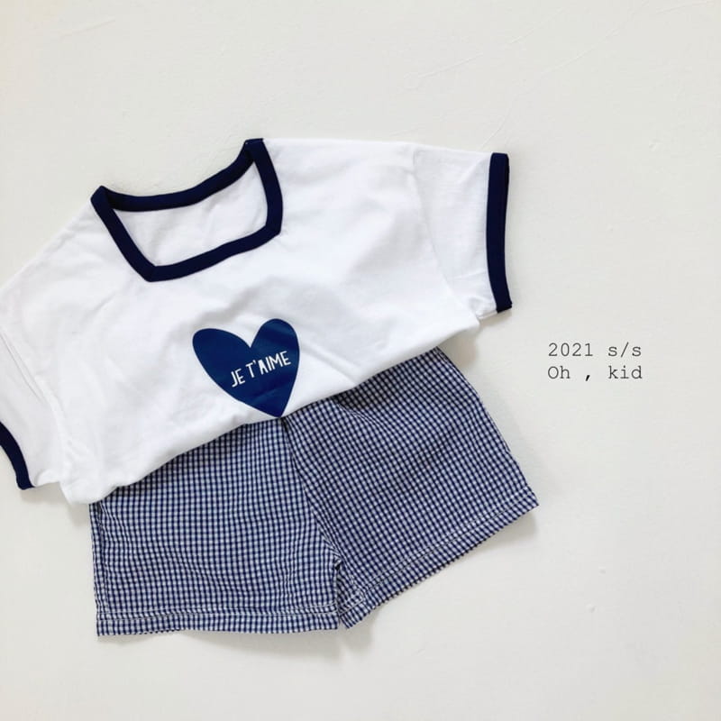 OH KID - Korean Children Fashion - #Kfashion4kids - Je Taime Top Bottom Set - 3