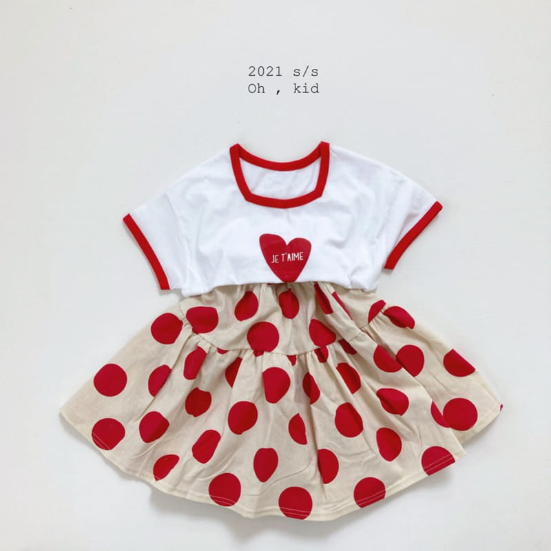 OH KID - Korean Children Fashion - #Kfashion4kids - Je Taime Top Bottom Set - 7