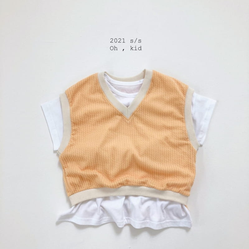 OH KID - Korean Children Fashion - #Kfashion4kids - Summer Cream Sleeveless Bottom Set - 5