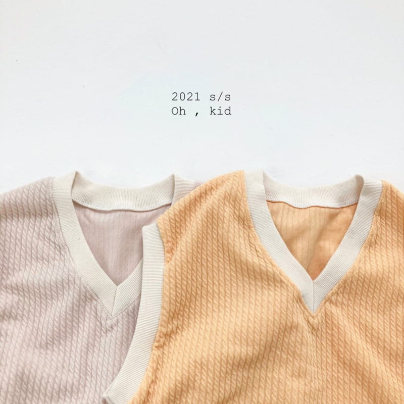 OH KID - Korean Children Fashion - #Kfashion4kids - Summer Cream Sleeveless Bottom Set - 7