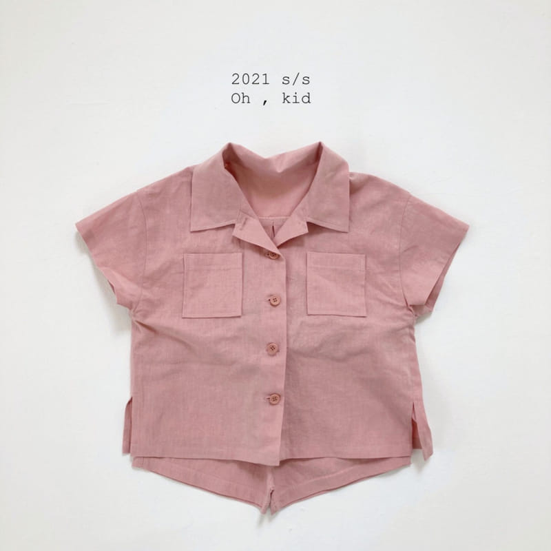 OH KID - Korean Children Fashion - #Kfashion4kids - Linen Top Bottom Set - 5