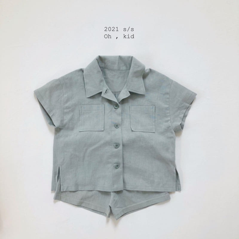OH KID - Korean Children Fashion - #Kfashion4kids - Linen Top Bottom Set - 7