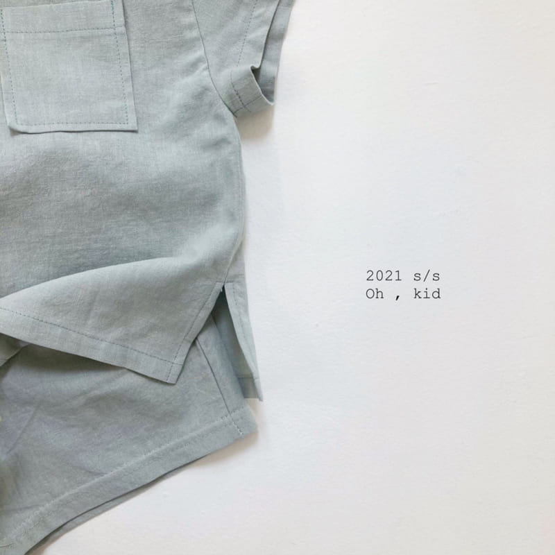 OH KID - Korean Children Fashion - #Kfashion4kids - Linen Top Bottom Set - 9